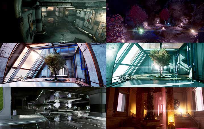 3D models and rendering of a scene with lighting