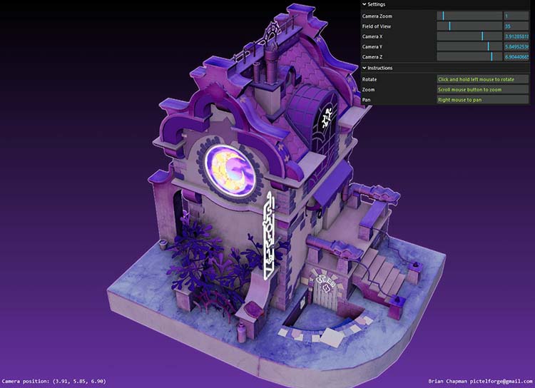 Screenshot of 3D model viewer by Brian Chapman